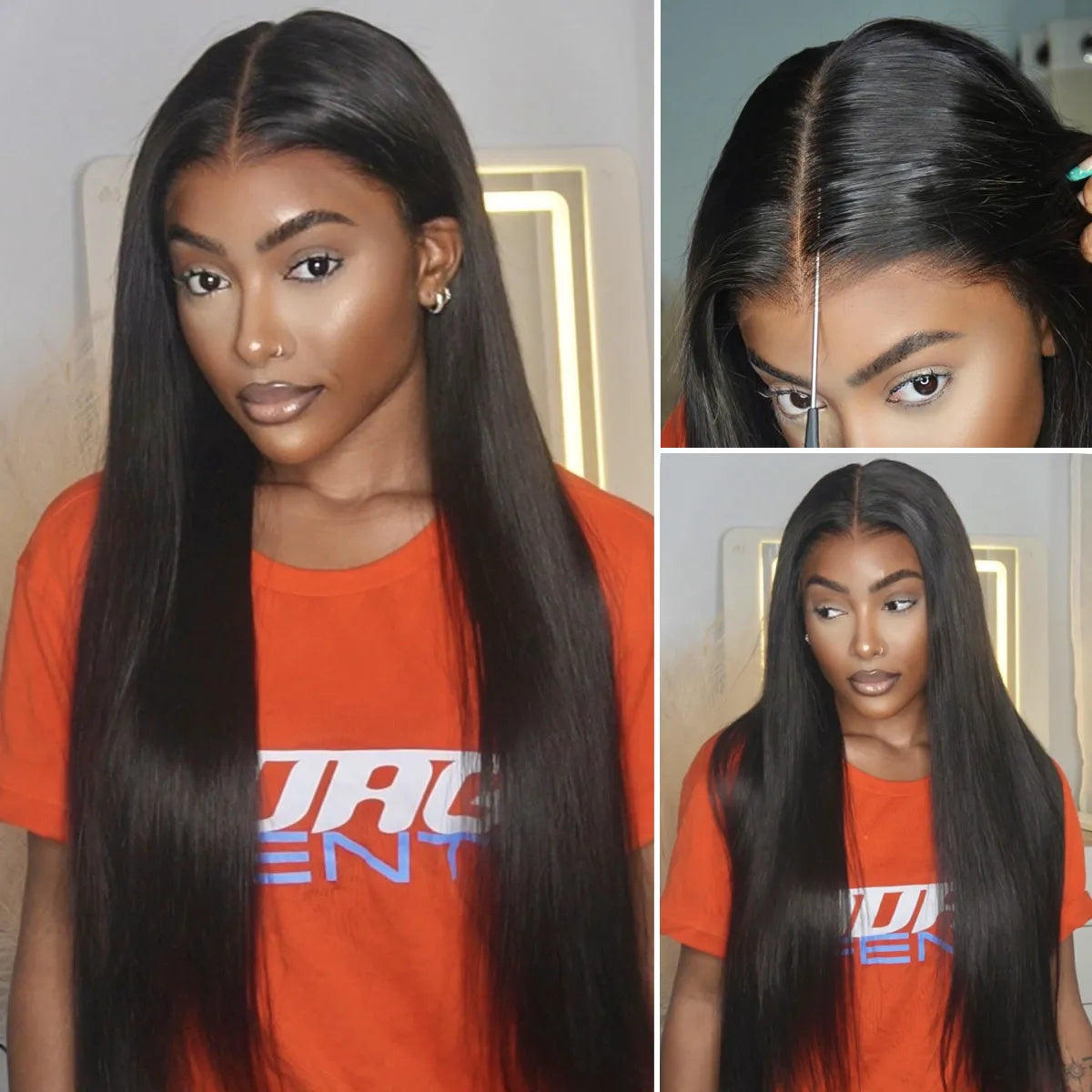 Ashimary 10x6 Parting Max HD Lace Glueless Single Grid Single Strand Wig Straight Wear & Go Wigs