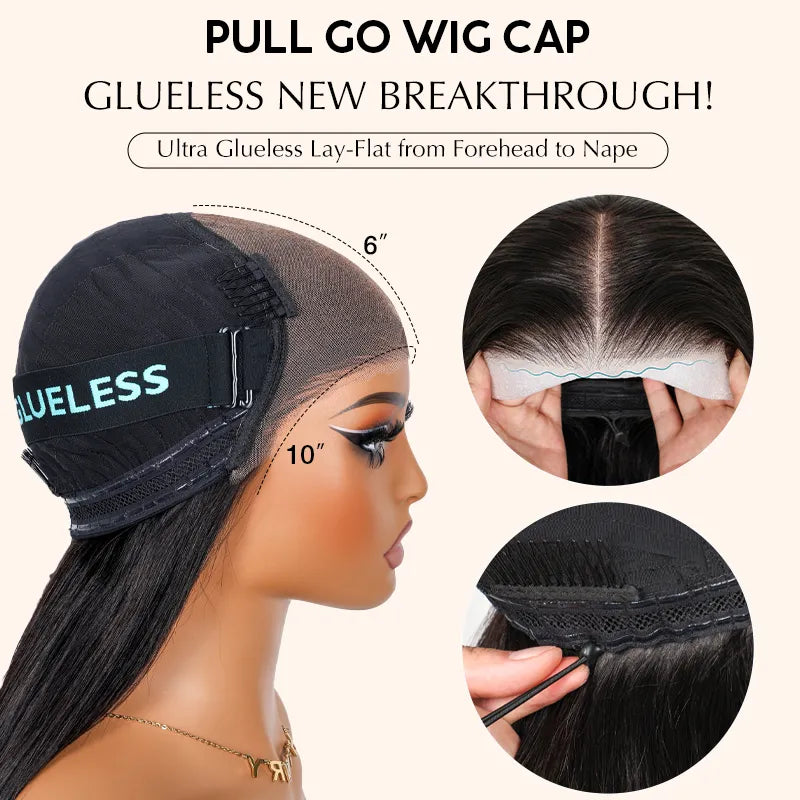 Ashimary 10x6 Parting Max HD Lace Glueless Single Grid Single Strand Wig Straight Wear & Go Wigs