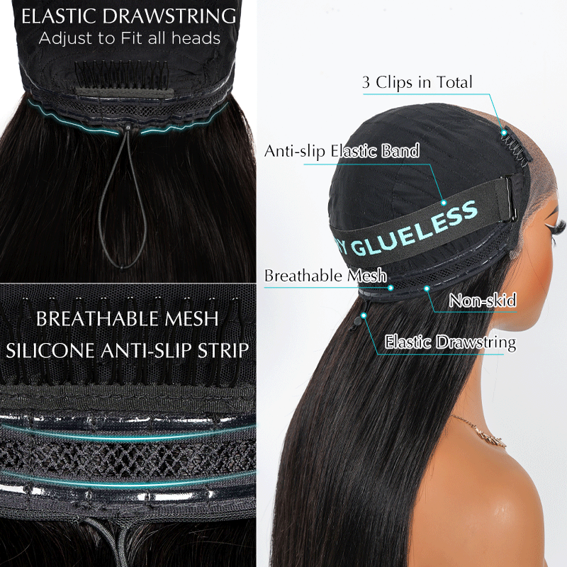 Ashimary 10x6 Parting Max HD Lace Glueless Single Grid Single Strand Wig Straight Wear & Go Wigs