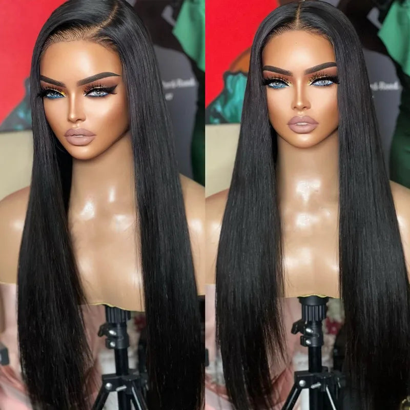 Silky Straight Invisi Strap Snug Fit 360 Transparent Lace Frontal Bleached Knots Pre Cut Lace Optional Wig
