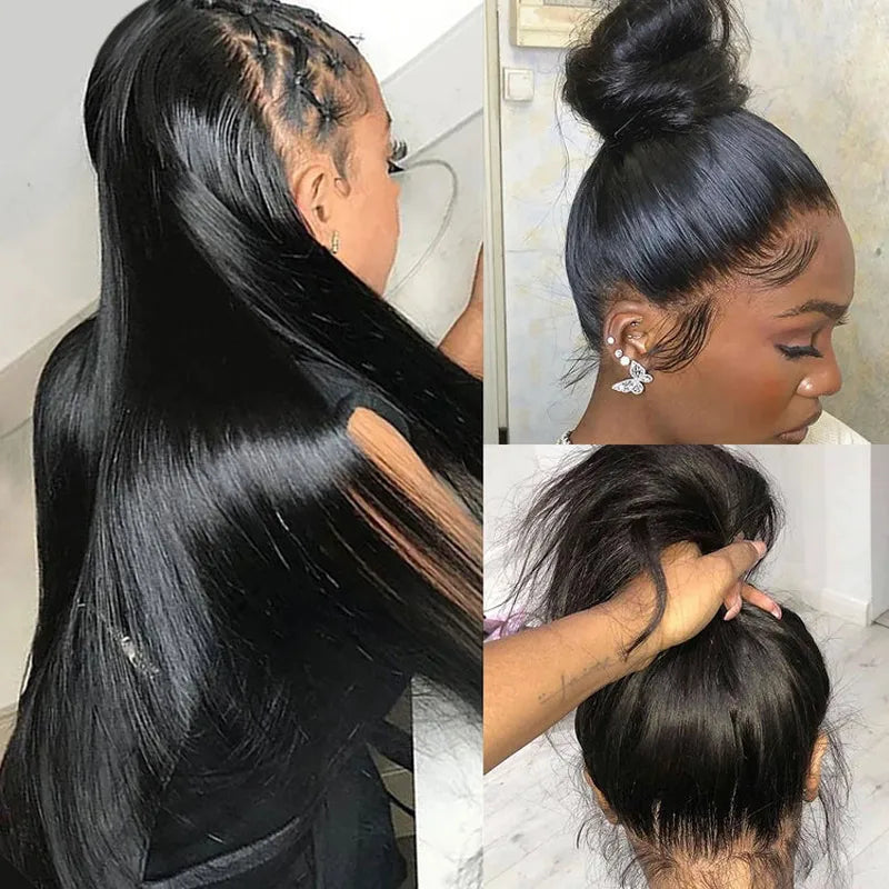 Silky Straight Invisi Strap Snug Fit 360 Transparent Lace Frontal Bleached Knots Pre Cut Lace Optional Wig