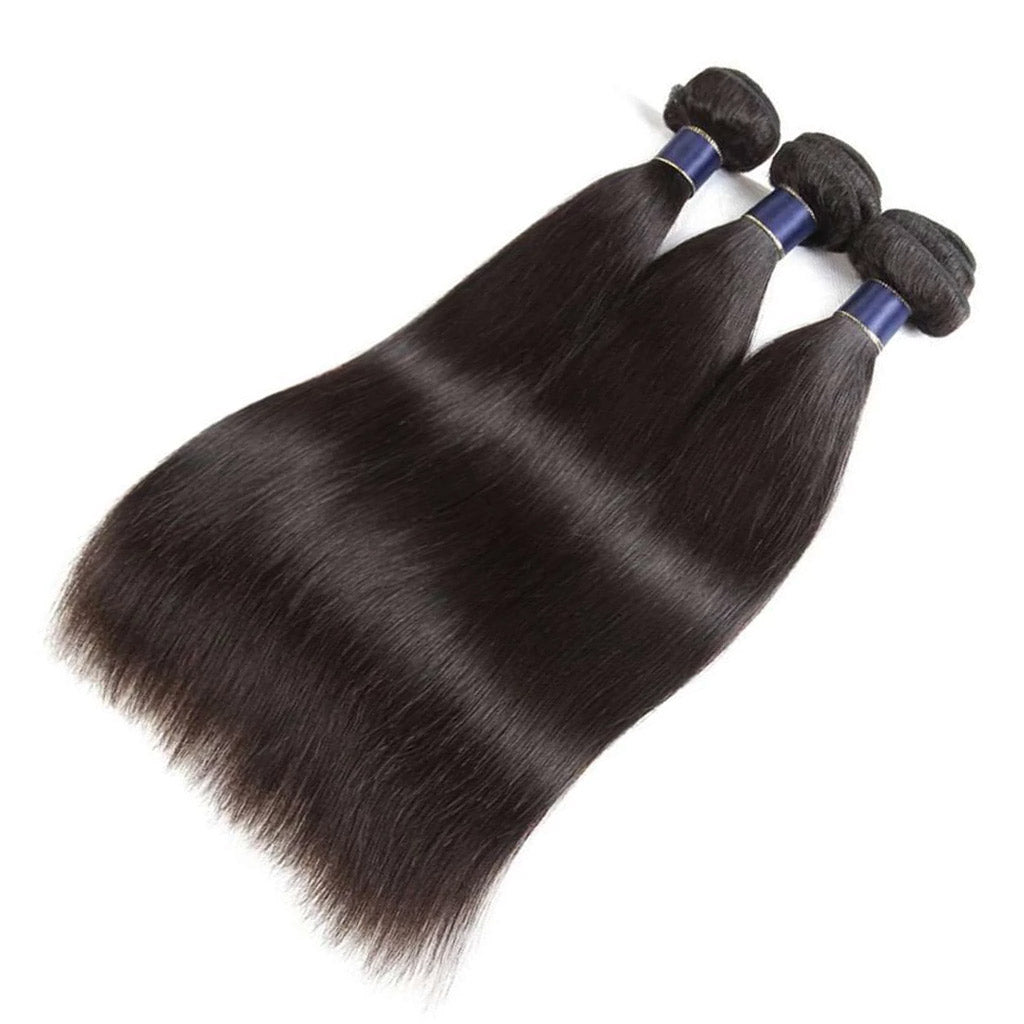 3 Bundles 9A Straight 100% Human Hair Bundles Natural Color