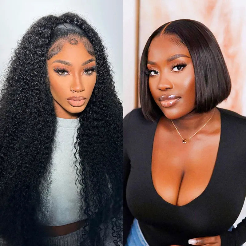 $1 for A WIG | 13x4 Lace Deep Wave Wig + 4x4 Lace Straight Bob Wig