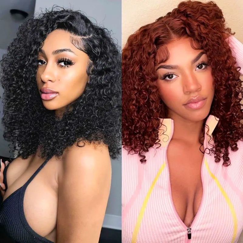 $1 for A WIG | 13x4 Lace Water Wave Wig + 5x5 Lace Reddish Brown Jerry Curly Wig