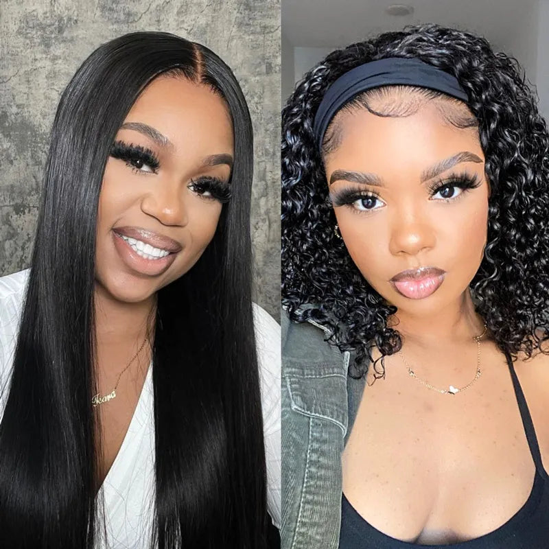 $1 for A WIG | 13x6 Lace Straight Bob Wig + Headband Water wave Bob Wig
