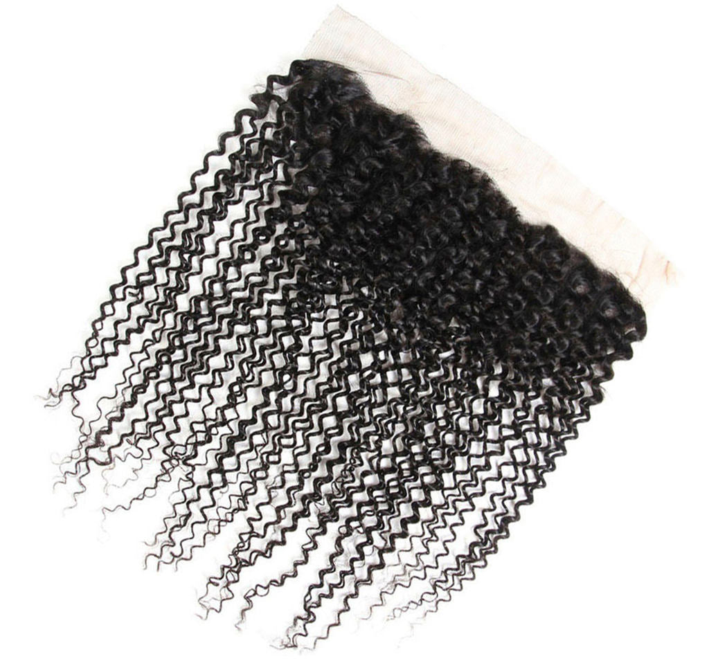13x4 Lace Frontal Kinky Curly Human Hair Natural Color