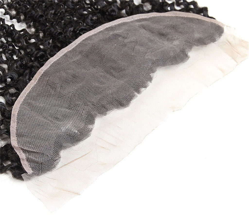 13x4 Lace Frontal Kinky Curly Human Hair Natural Color