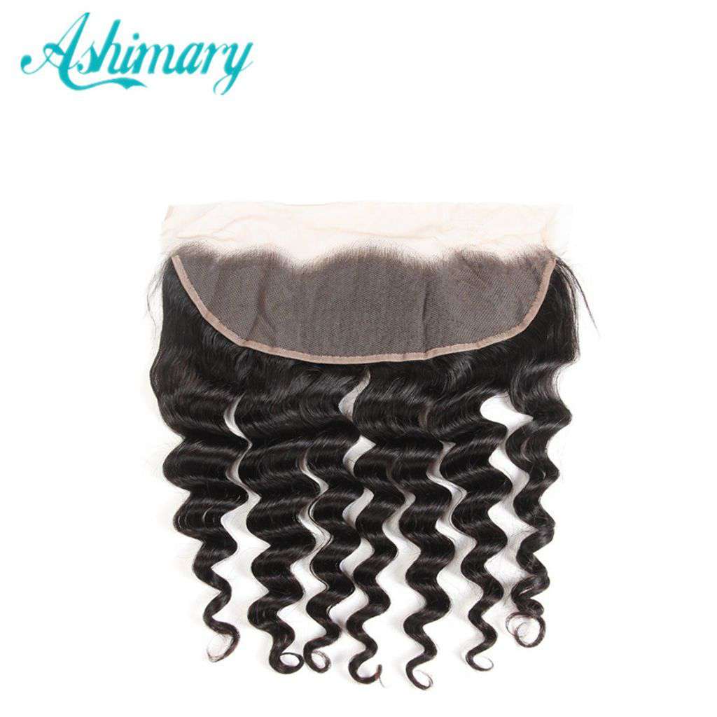 13x4 HD Transparent Lace Frontal Loose Deep Wave Hair Natural Color