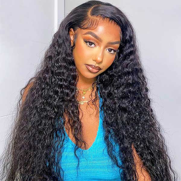 Ashimary 13x6 HD Undetectable Lace Frontal Wigs Deep Wave Natural Color Hair For Sale