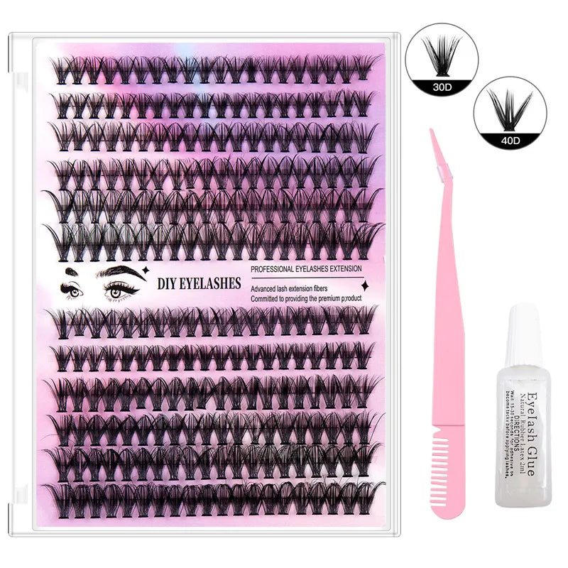 Ashimary Cluster Lashes DIY Eyelash Extension D Curl Wispy Individual Lashes