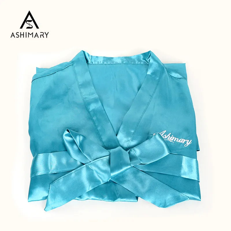 Ashimary Silk Night Robe Comfortable & Smooth Robe