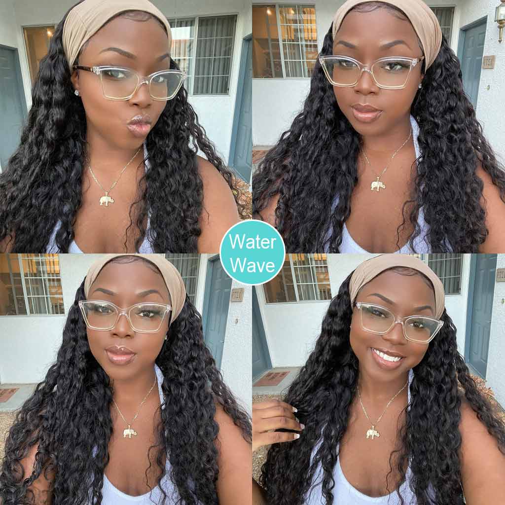 BOGO Headband Wig Glueless 10A Virgin Human Hair Natural Color 180% Density