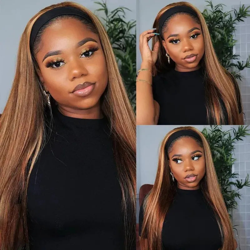 BOGO Highlight Piano Color Headband Glueless Wig Human Hair Luxurious Customization
