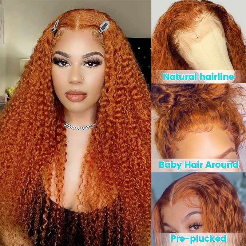 Ginger Jerry Curly Wig 13*4 13*6 Lace Wigs Ginger Lace Front Wigs Ashimary Virgin Hair