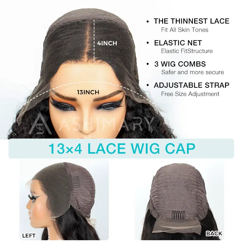 Extra 70% OFF| Deep Wave Burgundy 13x4 Transparent Lace Frontal Wigs Ashimary Virgin Hair Fresh Length