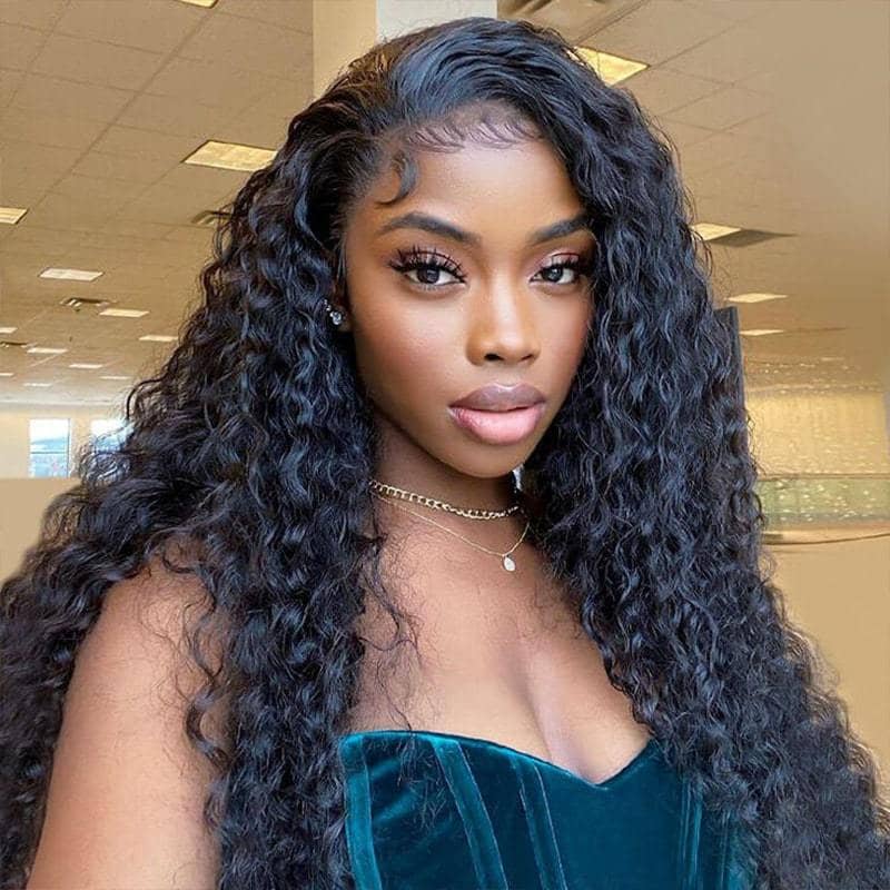 Flash Sale 4C Kinky Edges Curly Hair Transparent HD Lace Front Wigs With Realistic Hairline