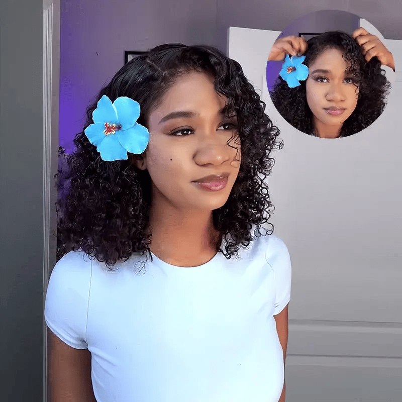 Flash Sale 4C Kinky Edges Curly Hair Transparent HD Lace Front Wigs With Realistic Hairline