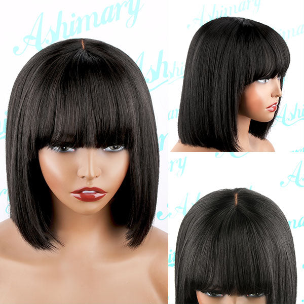 Flash Sale Short Bangs Bob Wig With Minimalist Undetectable HD Lace