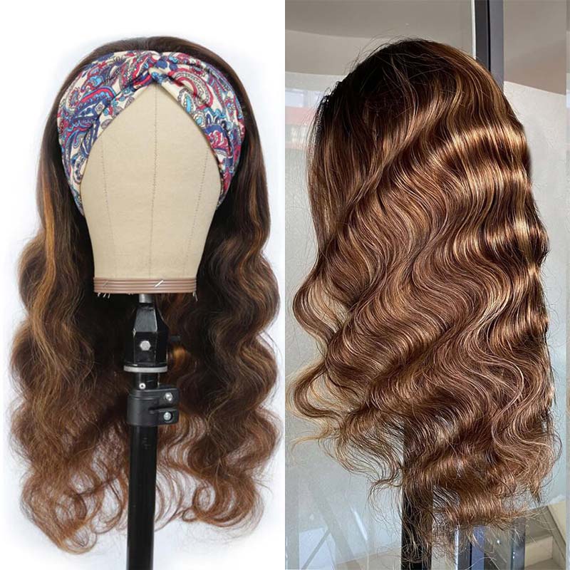 Highlight Piano Color Headband Glueless Wig 180% Brazilian Human Hair Luxurious Customization