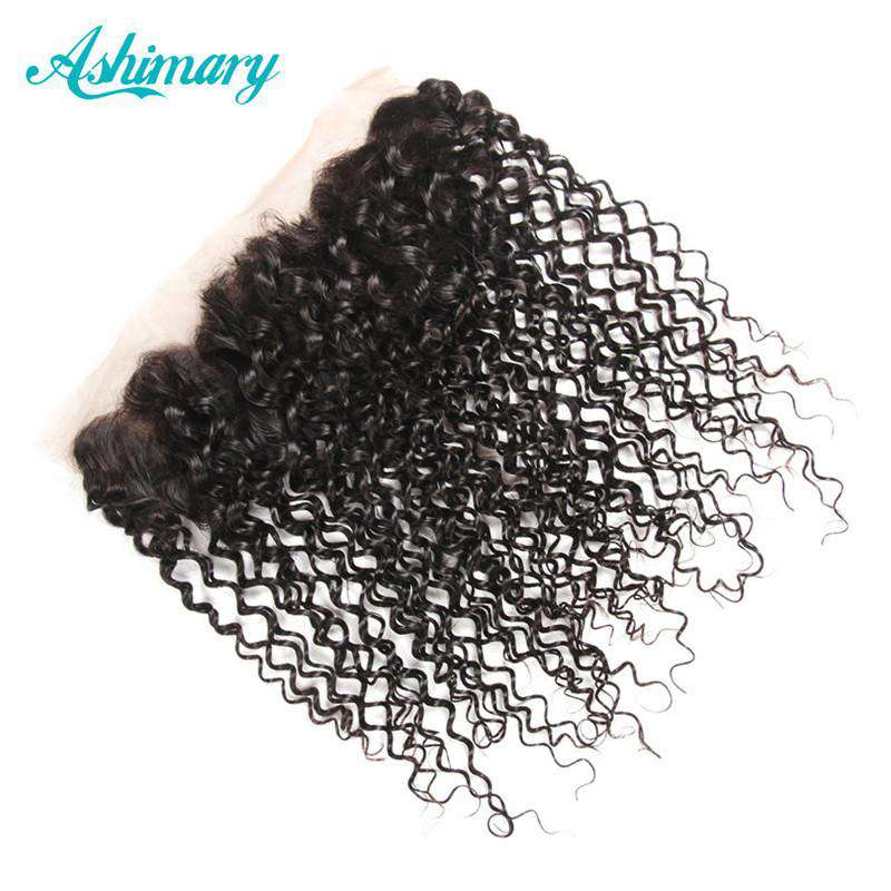Jerry Curly Hair Lace Frontal Closure 13x4Inchs Remy Hair 100% Human Hair