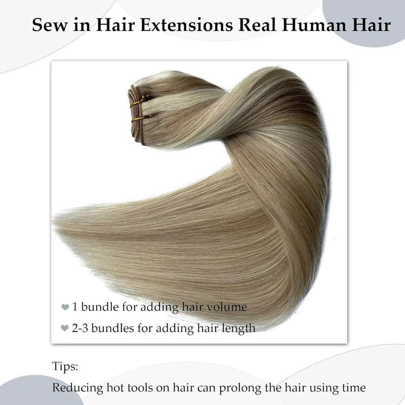 Straight Hair Bundles Customized Color Blonde Balayage on Brown Hair 3pcs/pack 10A Brazilian Human Hair