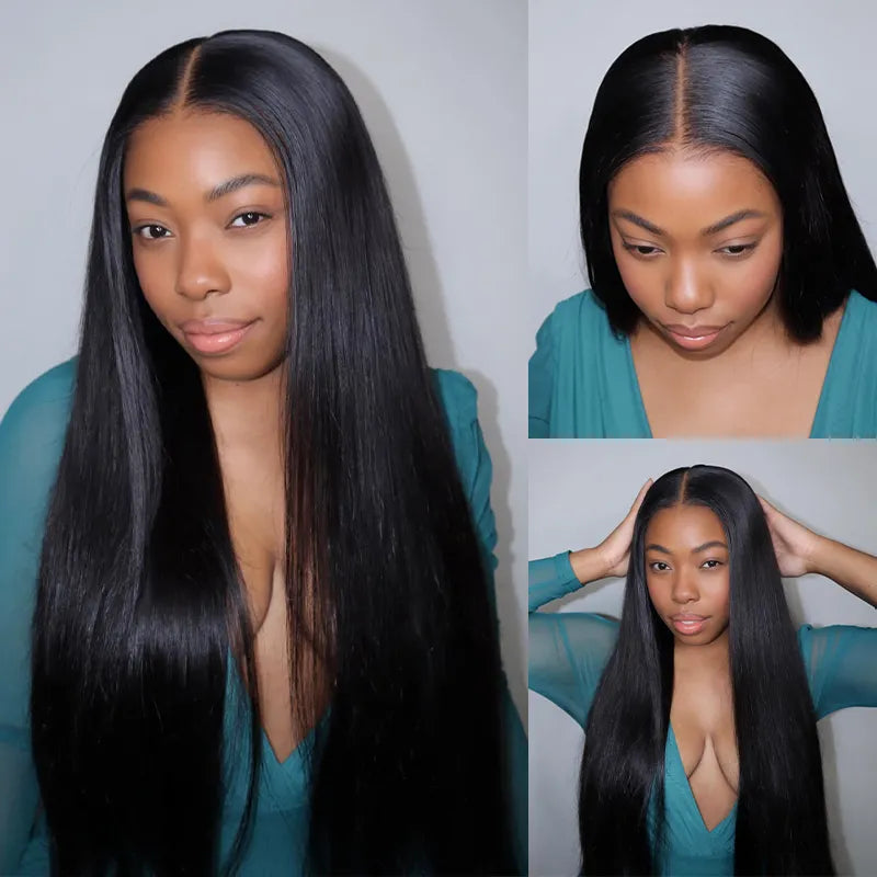 Vietnamese Super Double Drawn Human Hair 2x6 Lace Closure Bone Straight Human Hair Wig