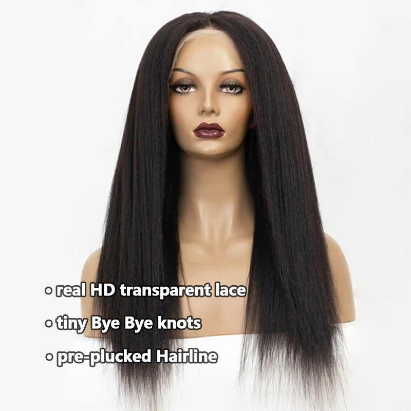 Yaki Straight Wig 13x4 Lace Front Wigs Pre Plucked HD Lace Wig Light Yaki