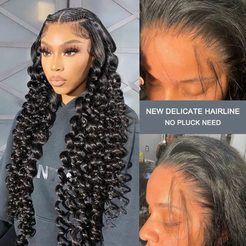 Wand Curls on Wig 13x4 Transparent HD Lace Front Curly Hair Lace Wig Luxury Customization