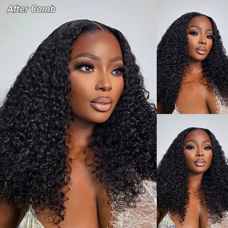 Kinky Curl 13x4 Lace Pull Go Wig Glueless Adjustable Cap Easy for Beginners Full Volume & Natural Edges