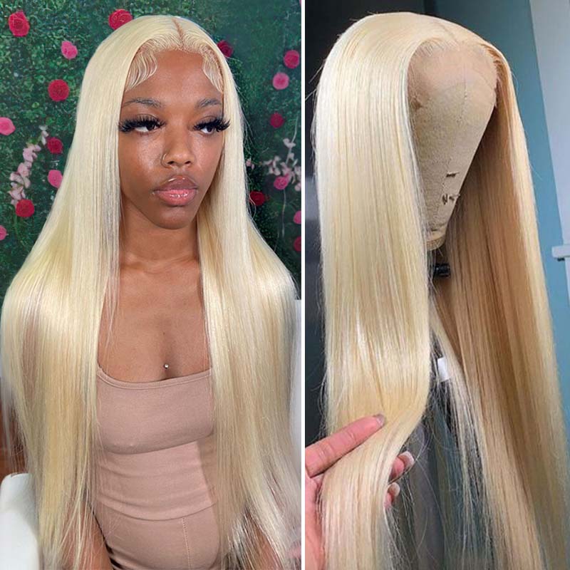 613 Blonde Pull Go 13x6 Full Pre-Cut Glueless Lace Front Wig Brazilian Human Hair